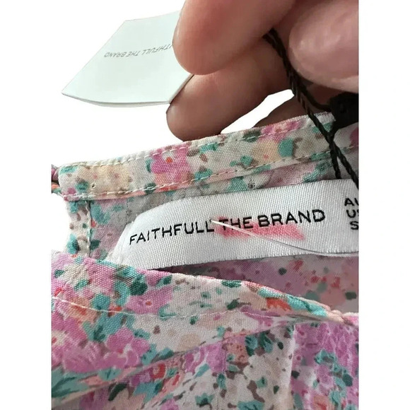 Faithfull the Brand Sidonie Vionette Floral Puff Sleeve A-Line Mini Dress Size 2 - Picture 6 of 7